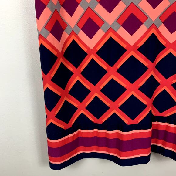 Eliza J Pink Ombre Diamond Shift Stretch Dress 4 S Small Short Cap Sleeve - Picture 5 of 10